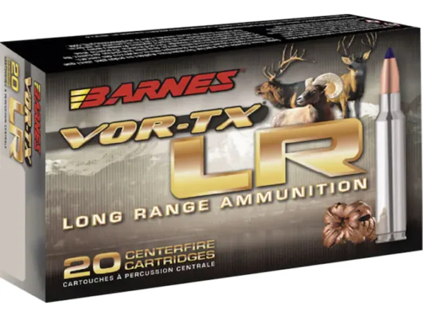 Barnes VOR-TX Long Range Ammunition 300 Winchester Magnum 190 Grain LRX Polymer Tipped Boat Tail Lead-Free 220 Rounds