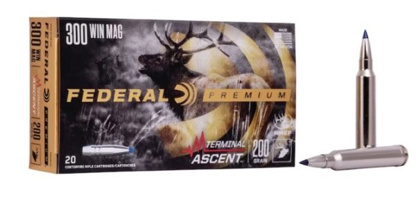 Federal Premium Terminal Ascent Ammunition 300 Winchester Magnum 200 Grain Polymer Tip Bonded Boat Tail 220 Rounds