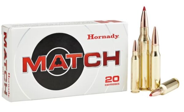 Hornady Match Ammunition 338 Lapua Magnum 250 Grain Hollow Point Boat Tail 120 Rounds