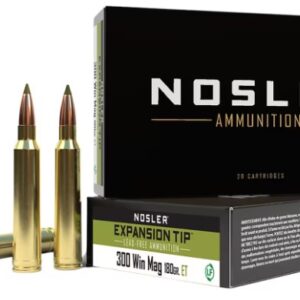 Nosler E-Tip Ammunition 300 Winchester Magnum 180 Grain Polymer Tip Lead-Free 220 Rounds