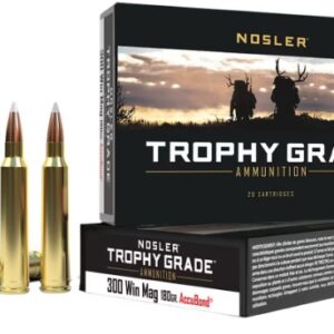 Nosler Trophy Grade Ammunition 300 Winchester Magnum 180 Grain AccuBond 120 Rounds