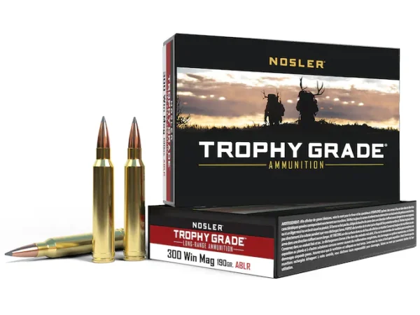 Nosler Trophy Grade Ammunition 300 Winchester Magnum 190 Grain AccuBond Long Range 220 Rounds