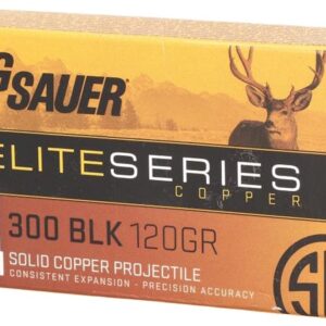 Sig Sauer Elite Performance Hunting HT Ammunition 300 AAC Blackout 120 Grain Solid Copper Lead-Free Expanding 520 Rounds