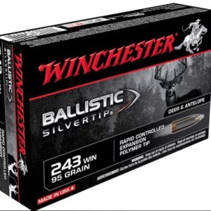 Winchester Ballistic Silvertip Ammunition 243 Winchester 95 Grain Rapid Controlled Expansion Polymer Tip 320 rounds