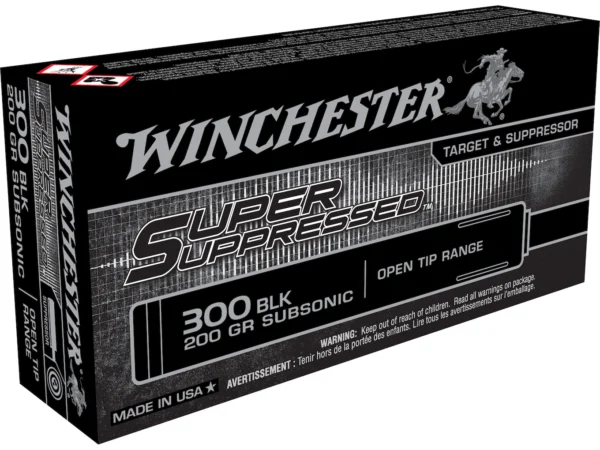 Winchester Super Suppressed Ammunition 300 AAC Blackout Subsonic 200 Grain Open Tip 520 Rounds