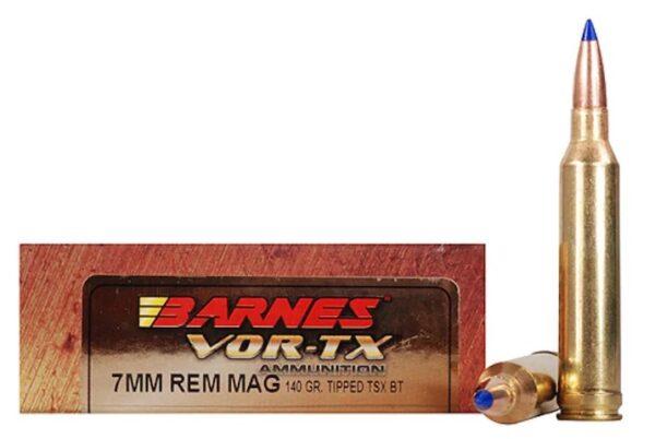 Barnes VOR-TX Ammunition 7mm Remington Magnum 140 Grain TTSX Polymer Tipped Spitzer Boat Tail Lead-Free