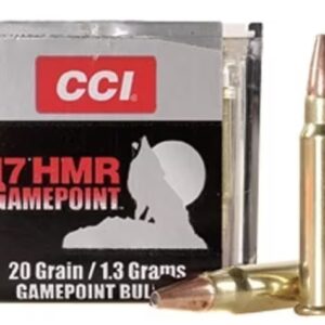 CCI GamePoint Ammunition 17 Hornady Magnum Rimfire (HMR) 20 Grain Jacketed Spire Point