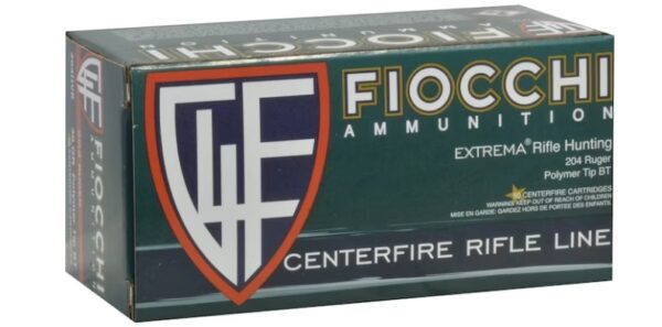 Fiocchi Extrema Ammunition 204 Ruger 40 Grain Hornady V-MAX Polymer TIp