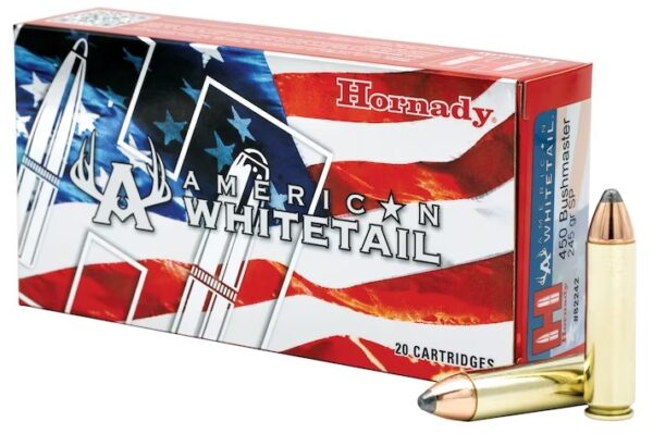Hornady American Whitetail Ammunition 450 Bushmaster 245 Grain Interlock Spire Point