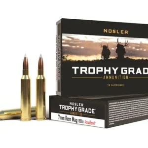 Nosler Trophy Grade Ammunition 7mm Remington Magnum 160 Grain AccuBond