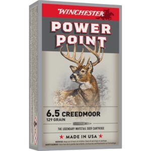 Winchester Power Point 6.5 Creedmoor Ammo 129 Grain Jacketed Soft Point Box of 20