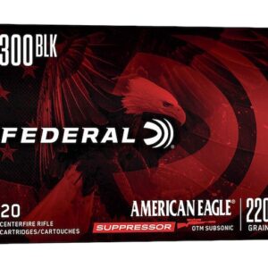 Federal American Eagle Subsonic 300 AAC Blackout Ammo 220 Grain Jacketed Hollow Point