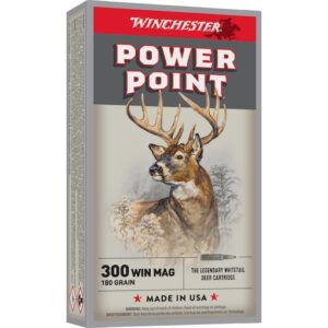 Winchester Power Point 300 Winchester Magnum Ammo 180 Grain Jacketed Soft Point Box of 20